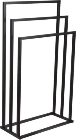 Badkamerhanger Handdoekenrek 3 Armen Zwart -Merkloos Shop 648x1200