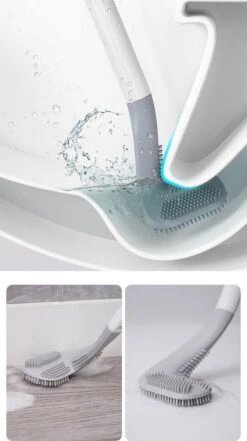 Bradey Toiletborstel Siliconen - WC Borstel Met Houder - Optimale Hygiëne - Golfclub-vorm - Komt In Alle Hoeken -Merkloos Shop 672x1200 3