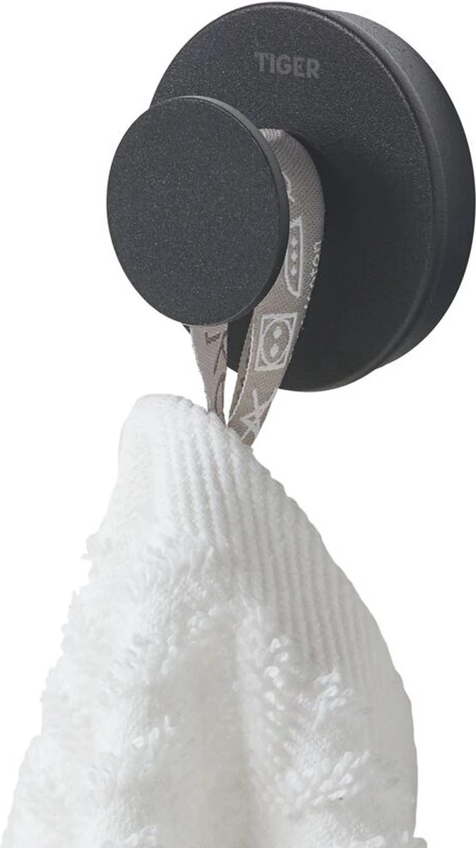 Tiger Urban - Handdoekhaak Groot (1x) - ø 5 Cm - Inclusief 2 Decorringen - Zwart 6 Tiger Urban - Handdoekhaak Groot (1x) - ø 5 Cm - Inclusief 2 Decorringen - Zwart - Afbeelding 4