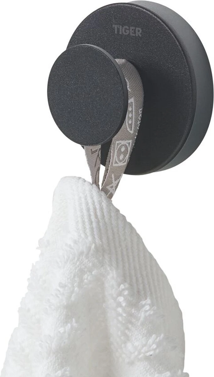 Tiger Urban - Handdoekhaak Groot (1x) - ø 5 Cm - Inclusief 2 Decorringen - Zwart 14 Tiger Urban - Handdoekhaak Groot (1x) - ø 5 Cm - Inclusief 2 Decorringen - Zwart - Afbeelding 12