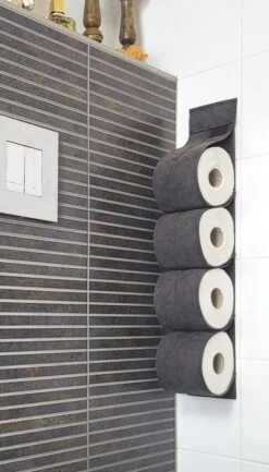 Reserverolhouder Hangend – Toiletrolhouder – Reserve Rolhouder – Zonder Boren – Rolhouder - Muur – Zwart - Antraciet - STOF & SPETTERVRIJ -Merkloos Shop 685x1200 2