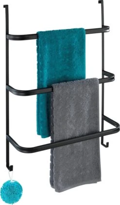 WENKO Handdoekhouder Irpinia 78x55cm Staal Zwart - Handdoekrek - Handdoekenrek Badkamer -Merkloos Shop 705x1200