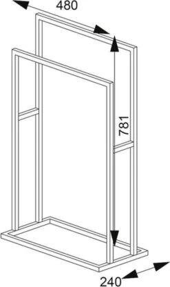 Sealskin Carré - Handdoekrek - 24 X 48 X 78,5 Cm - Vrijstaand - Zwart -Merkloos Shop 712x1200