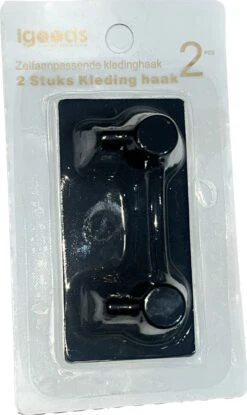 Igoods Handdoekhaakjes Zelfklevend - Badkamer & Keuken - Handdoekhouder Zwart | 2 In 1 -Merkloos Shop 714x1200