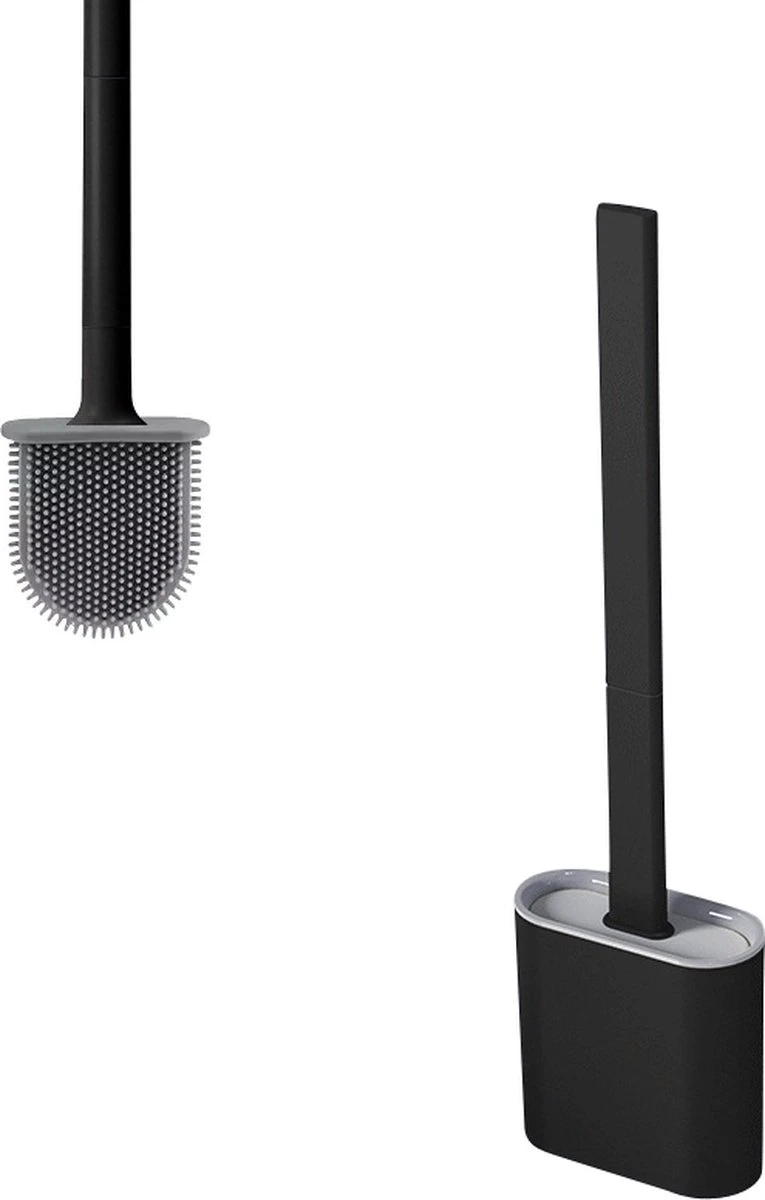 Luxe WC Borstel Met Houder - Flexibele WC Borstel Van Siliconen - Inclusief Montagesysteem - Staand Of Hangend - Toiletborstel 3 Luxe WC Borstel Met Houder - Flexibele WC Borstel Van Siliconen - Inclusief Montagesysteem - Staand Of Hangend - Toiletborstel