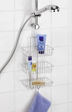 WENKO Doucherek Nivala 3-laags Chroom - Doucherek Zonder Boren - Doucherek Hangend -Merkloos Shop 769x1200