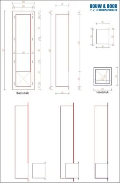 SAAR -Inbouw Toilet Reserve Rolhouder RVS - Met - MAT ZWART - Inzetstuk , (uitneembaar) -72 X 20 X 13 Cm - Inbouwdiepte 12 Cm -Merkloos Shop 788x1200
