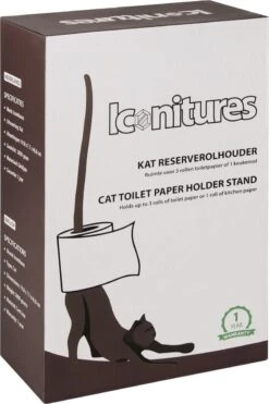 KAT Reserverolhouder - Toiletrolstandaard - Keukenrolhouder - WC Rolhouder Staand - Toiletrolhouder Staand - Reserverolhouders - Poes -Merkloos Shop 800x1200 28