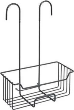 WENKO Doucherek Milo 25x36cm RVS Zwart - Doucherek Zonder Boren - Doucherek Hangend Zwart -Merkloos Shop 812x1200