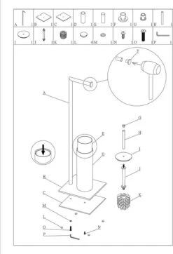 Sealskin Tube - Toiletbutler - Toiletrolhouder - Toiletborstel Met Houder - Vrijstaand - Zwart -Merkloos Shop 818x1200 1