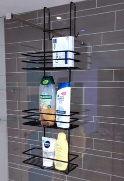 Ball Design Zwart Doucherek-3 Laags Hangend-Zonder Boren-Zwart -Merkloos Shop 821x1200