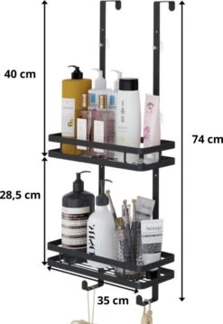 Souiri Doucherek - Stainless Doucherek - Zonder Boren - Doucherek Zwart - Doucherek Hangend - Badkamer Accessoires - RVS - 2 Laags 22 Souiri Doucherek - Stainless Doucherek - Zonder Boren - Doucherek Zwart - Doucherek Hangend - Badkamer Accessoires - RVS - 2 Laags -Merkloos Shop 826x1200