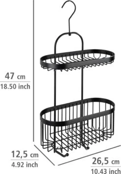 WENKO Doucherek 2-laags Classic Plus Black Mat Zwart - Doucherek Zonder Boren - Doucherek Hangend Zwart 13 WENKO Doucherek 2-laags Classic Plus Black Mat Zwart - Doucherek Zonder Boren - Doucherek Hangend Zwart -Merkloos Shop 838x1200 1