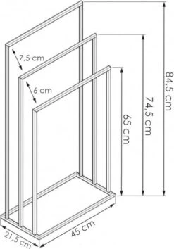 Badkamerhanger Handdoekenrek 3 Armen Zwart -Merkloos Shop 838x1200