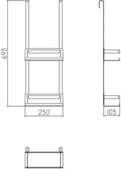 VDN Stainless Doucherek Zonder Boren - Doucherek Hangend - Doucherek Zwart - RVS - Doucherek Aan Douchewand - 2 Laags -Merkloos Shop 862x1200