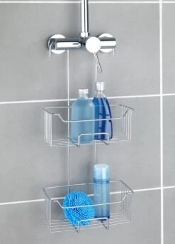 WENKO Doucherek Milo 2-laags 25x55cm RVS Glanzend - Doucherek Zonder Boren - Doucherek Hangend -Merkloos Shop 863x1200 2