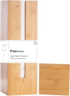DelCosmo Staande Toiletpapier Houder Gemaakt Van Bamboe - Toiletrolhouder Voor 4 Toiletrollen - Toiletrollen Rolhouder - Toilet & Badkamer Accessoires -Merkloos Shop 881x1200