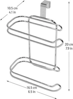 Wonderworker Clever - Hangende RVS Toiletpapier Houder - WC Rolhouder Hangend Verchroomd - Closetrolhouder - Reserverolhouder - WC Rol Houder - Dubbele Closetrolhouder - Zonder Boren & Schroeven - Geschikt Voor Toiletpot/Over De Deur - Verchroomd -Merkloos Shop 891x1200