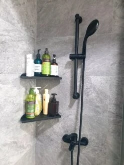 Vannons - Doucherek - Doucherek Hangend - Doucheplankje - Metaal - Set Van 2 - Zwart -Merkloos Shop 900x1200 15