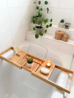 Bamboe Badplank Uitschuifbaar - 70 Tot 105 Cm - Met Boekenhouder -Merkloos Shop 900x1200 17