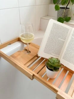 Bamboe Badplank Uitschuifbaar - 70 Tot 105 Cm - Met Boekenhouder -Merkloos Shop 900x1200 18