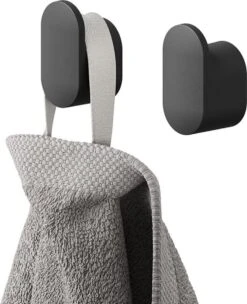 Tiger Carv - Handdoekhaak Klein (2 Stuks) - 1,6 X 1,4 X 2,5 Cm - Zwart