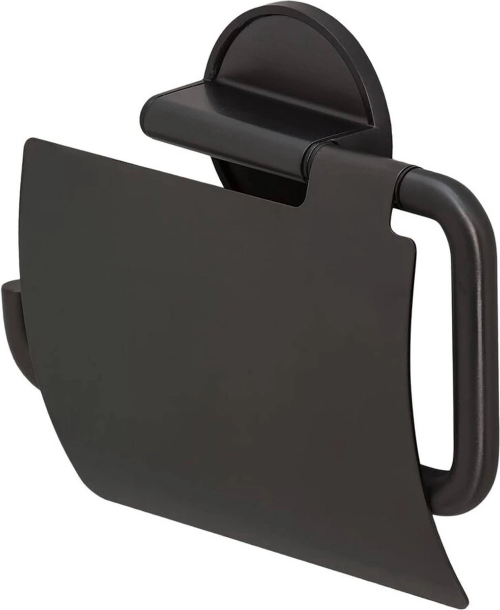 Tiger Tune - Toiletrolhouder Met Klep - Zwart Metaal Geborsteld / Zwart 5 Tiger Tune - Toiletrolhouder Met Klep - Zwart Metaal Geborsteld / Zwart - Afbeelding 3