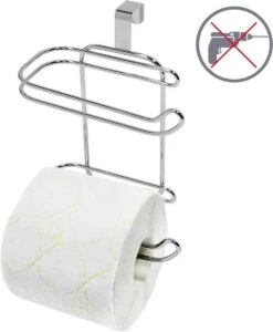 Wonderworker Clever - Hangende RVS Toiletpapier Houder - WC Rolhouder Hangend Verchroomd - Closetrolhouder - Reserverolhouder - WC Rol Houder - Dubbele Closetrolhouder - Zonder Boren & Schroeven - Geschikt Voor Toiletpot/Over De Deur - Verchroomd -Merkloos Shop 988x1200
